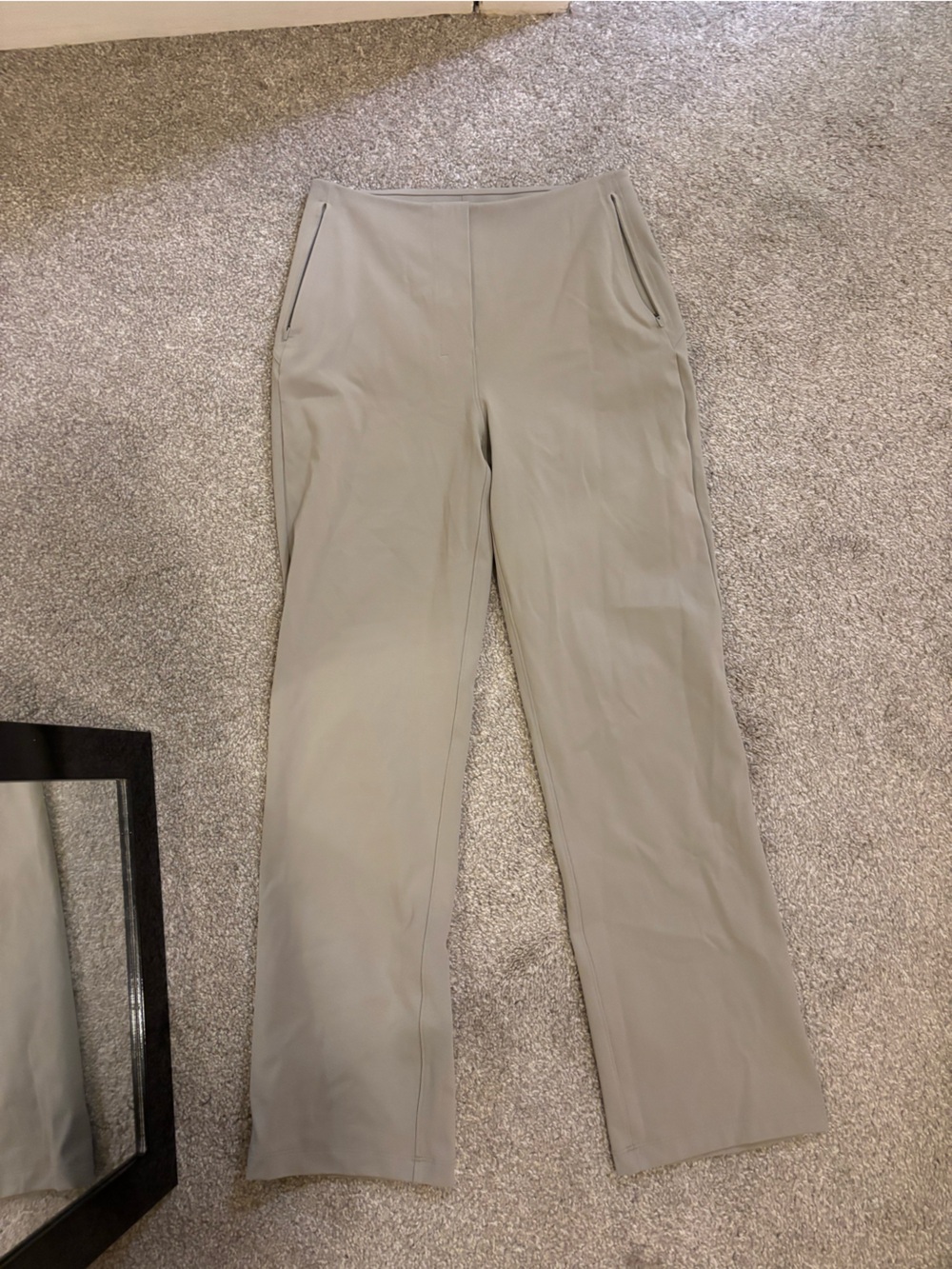 Lululemon Light Taupe High-Waist Stretch Straight Pants Cropped